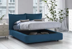 Letto 2 piazze con contenitore blu 180x220cm compatto - Adi