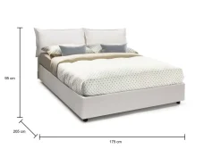 Letti Matrimoniali|Letti Contenitore > Dmora Letto 2 piazze contenitore 175x205cm design - Almond Bianco