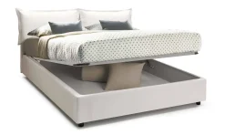 Letti Matrimoniali|Letti Contenitore > Dmora Letto 2 piazze contenitore 175x205cm design - Almond Bianco