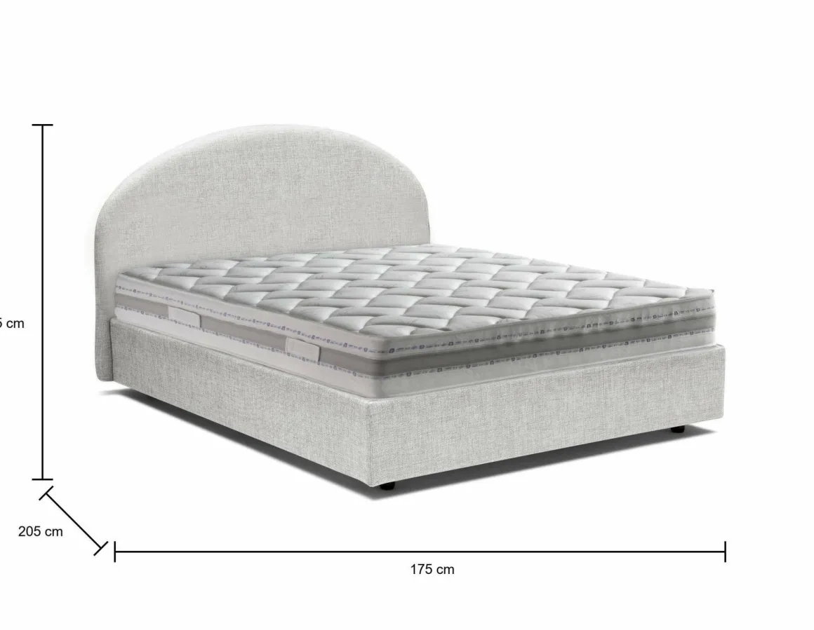 Letti Matrimoniali|Letti Contenitore > Dmora Letto 2 piazze contenitore 175x205cm stabile - Abbaione Bianco