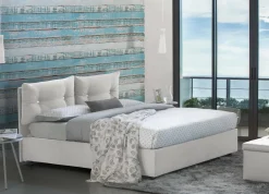 Letti Matrimoniali|Letti Contenitore > Dmora Letto 2 piazze contenitore 175x215cm accogliente - Ariadni Bianco