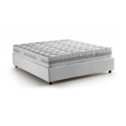 Letti Matrimoniali|Letti Contenitore > Dmora Letto 2 piazze contenitore 175x215cm testiera arrotondata - Fiorella Bianco