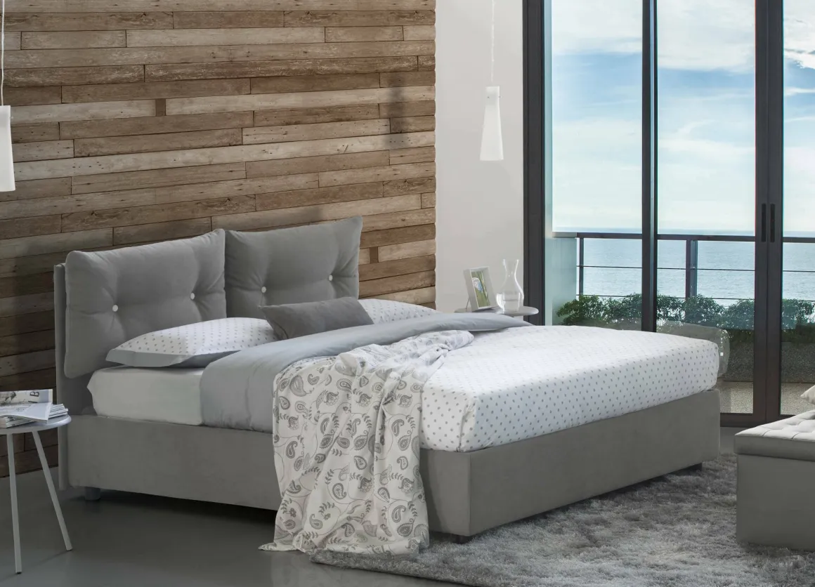 Letti Matrimoniali|Camera Da Letto > Dmora Letto 2 piazze contenitore 175x205cm minimal - Andrealo Grigio