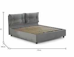 Letti Matrimoniali|Camera Da Letto > Dmora Letto 2 piazze contenitore 175x205cm minimal - Andrealo Grigio