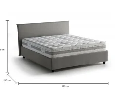 Letti Matrimoniali|Camera Da Letto > Dmora Letto 2 piazze contenitore 175x215cm robusto - Calcite Grigio