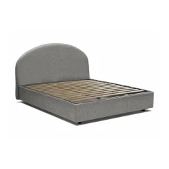 Letti Matrimoniali|Letti Contenitore > Dmora Letto 2 piazze contenitore 175x215cm testiera tonda - Melanite Grigio