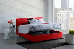 Letto 2 piazze contenitore rosso 175x215cm comodo - Ariadni