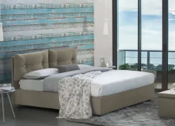 Letti Matrimoniali|Letti Contenitore > Dmora Letto 2 piazze contenitore tortora 175x215cm robusto - Calcite Grigio Tortora