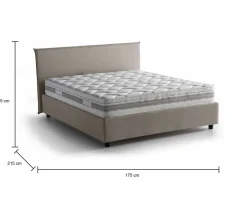 Letto 2 piazze contenitore tortora 175x215cm salvaspazio - Ariadni
