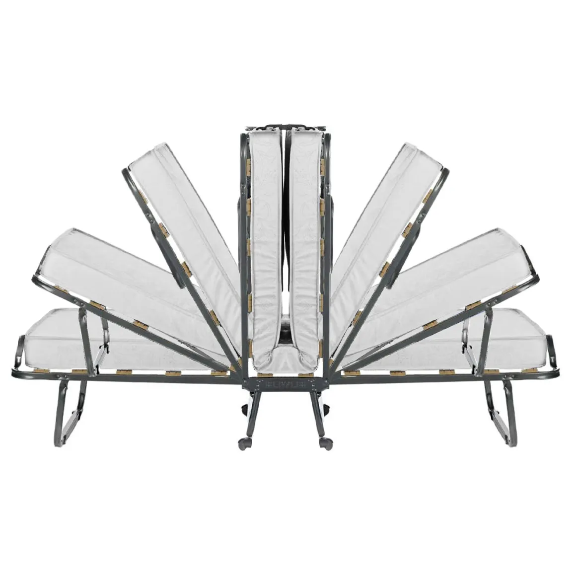 Letto Pieghevole Bianco Materasso Incluso Dimensione Materasso 80x190x10 cm, Imbottito - Nives