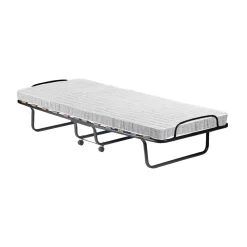 Letto Pieghevole Bianco Materasso Incluso Sfoderabile, Dimensione Materasso 80x190x10 cm - Nives