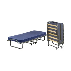Letti Pieghevoli > Dmora Letto Pieghevole Materasso Incluso Dimensione Materasso 80x190x10 cm, Imbottito - Peccioli Blu