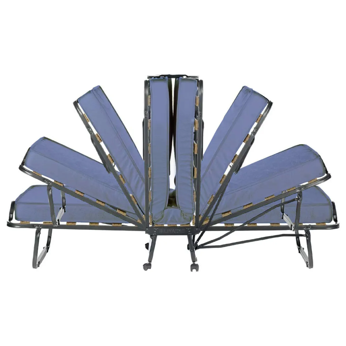 Letti Pieghevoli > Dmora Letto Pieghevole Materasso Incluso Dimensione Materasso 80x190x10 cm, Imbottito - Peccioli Blu