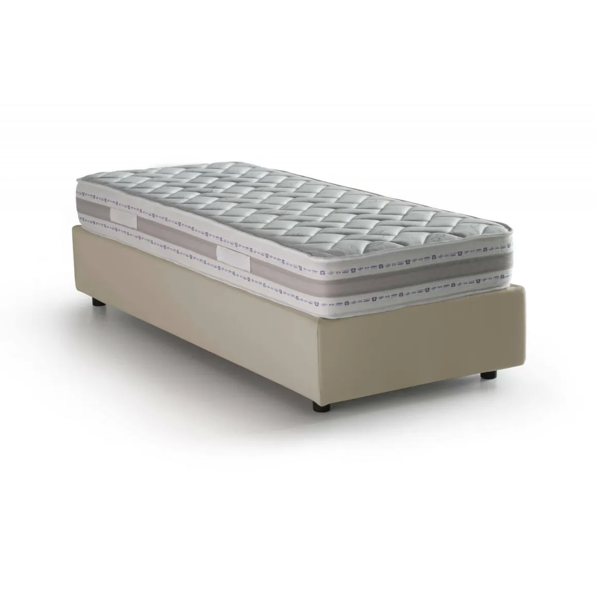 Letto 1 posto con contenitore beige 95x205 - Abbi