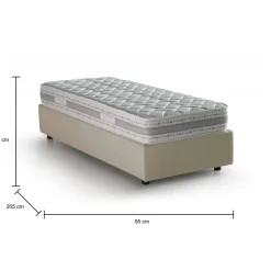 Letto 1 posto con contenitore beige 95x205 - Abbi