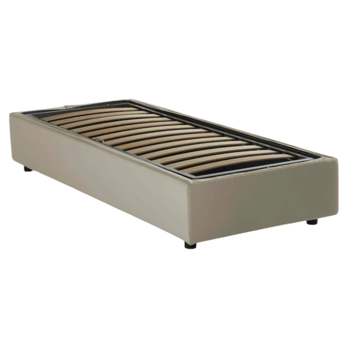 Letto 1 posto con contenitore beige 95x205 - Abbi