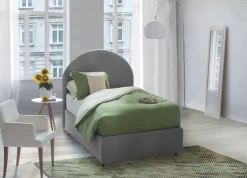Letti Singoli|Letti Contenitore > Dmora Letto 1 posto con contenitore 95x205cm 2 metri - Abbi Grigio