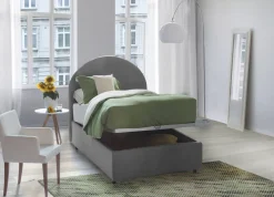 Letto 1 posto con contenitore grigio 95x205 - Egle