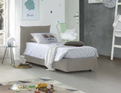 Letti Singoli|Letti Contenitore > Dmora Letto 1 posto contenitore 110x215cm adatto per materasso 190x80 cm - Ippolito Beige