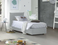 Letti Singoli|Letti Contenitore > Dmora Letto 1 posto contenitore 110x215cm adatto per materasso 190x80 cm - Ippolito Bianco