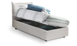 Letti Singoli|Letti Contenitore > Dmora Letto 1 posto contenitore 95x205cm 2 metri - Anathema Bianco