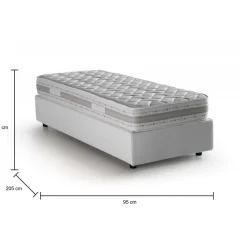 Letto 1 posto contenitore bianco 95x205cm salvaspazio - Abbi