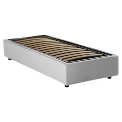 Letto 1 posto contenitore bianco 95x205cm salvaspazio - Abbi