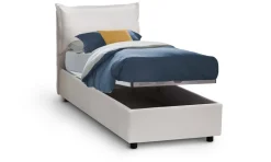 Letti Singoli|Letti Contenitore > Dmora Letto 1 posto contenitore 95x205cm sfoderabile - Janet Bianco