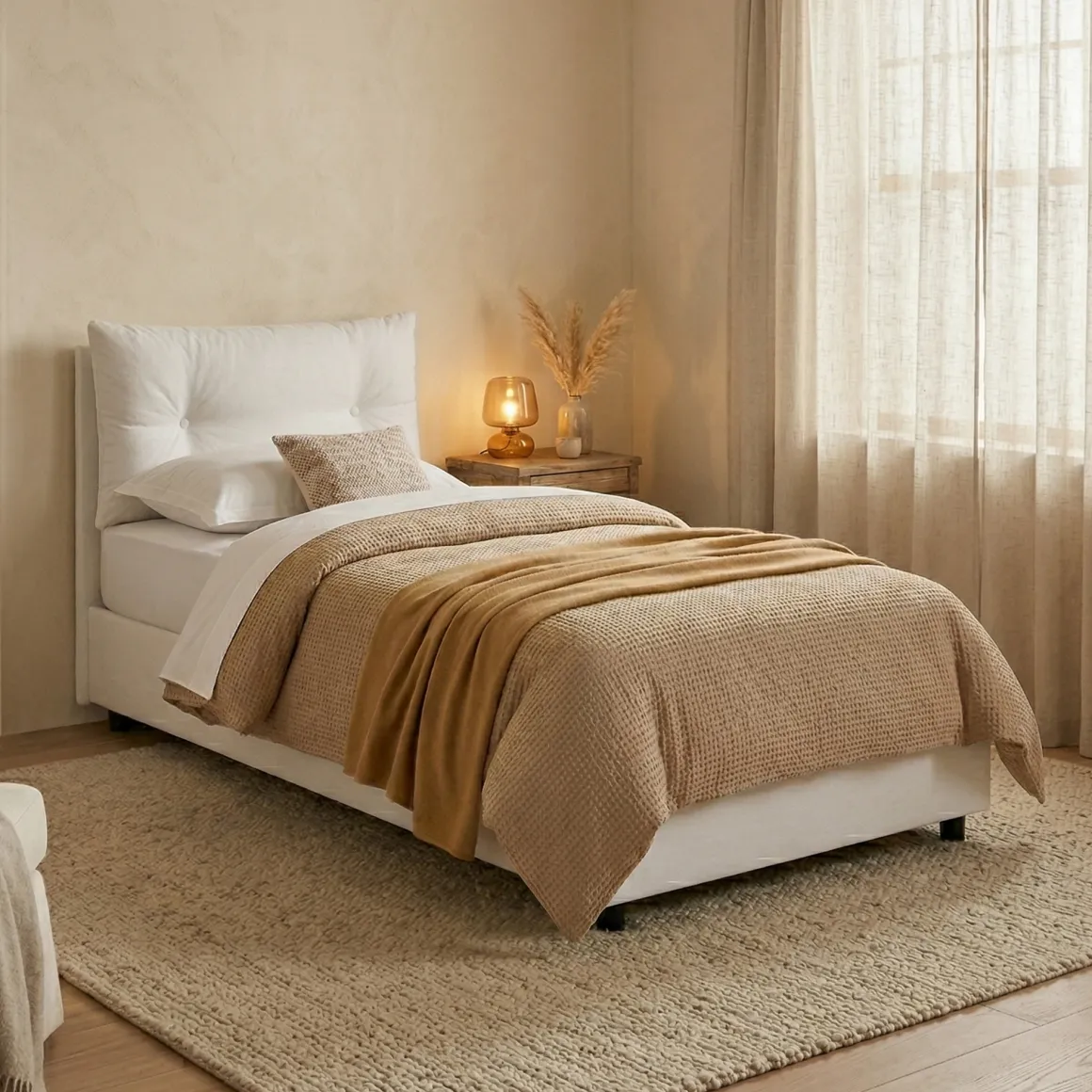 Letto 1 posto contenitore bianco 95x205cm stabile - Amaro
