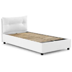 Letto 1 posto contenitore bianco 95x205cm stabile - Amaro