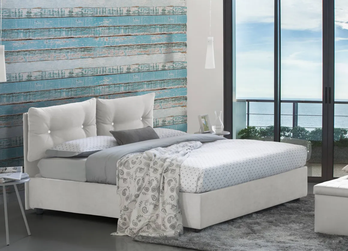 Letto 1 posto contenitore bianco 95x205cm stabile - Amaro