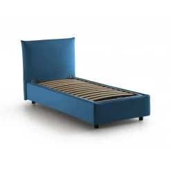 Letto 1 posto contenitore blu 110x215cm sfoderabile - Ippolito