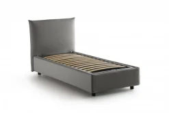 Letto 1 posto contenitore grigio 110x215cm sfoderabile - Ippolito