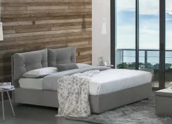 Letto 1 posto contenitore grigio 95x205cm design - Sabazia