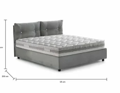 Letto 1 posto contenitore grigio 95x205cm design - Sabazia