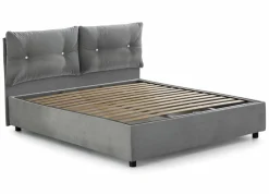 Letto 1 posto contenitore grigio 95x205cm design - Sabazia