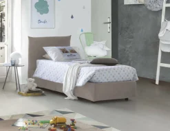 Letti Singoli|Letti Contenitore > Dmora Letto 1 posto contenitore tortora 110x215cm adatto per materasso 190x80 cm - Ippolito Grigio Tortora