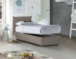 Letti Singoli|Letti Contenitore > Dmora Letto 1 posto contenitore tortora 110x215cm adatto per materasso 190x80 cm - Ippolito Grigio Tortora