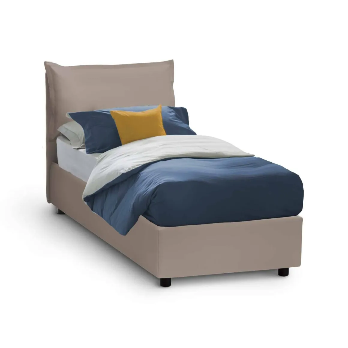 Letti Singoli|Letti Contenitore > Dmora Letto 1 posto contenitore tortora 95x205cm comodo - Sabazia Grigio Tortora
