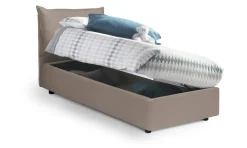 Letti Singoli|Letti Contenitore > Dmora Letto 1 posto contenitore tortora 95x205cm stabile - Janet Grigio Tortora