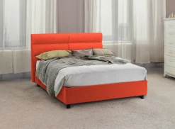 Letti Contenitore > Dmora Letto Singolo Sfoderabile Contenitore, Dimensione Materasso 80x190 cm Made in Italy - Brez Arancione