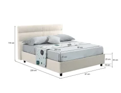 Letti Contenitore|Letti Singoli > Dmora Letto Singolo Materasso Incluso Sfoderabile, Contenitore Made in Italy - Adalpina Beige