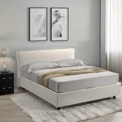 Letti Contenitore|Letti Singoli > Dmora Letto Singolo Materasso Incluso Sfoderabile, Contenitore Made in Italy - Brendola Beige