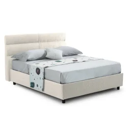 Letti Contenitore > Dmora Letto Singolo Sfoderabile Contenitore, Dimensione Materasso 80x190 cm Made in Italy - Brez Beige