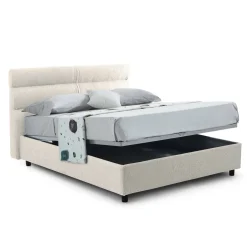 Letti Contenitore > Dmora Letto Singolo Sfoderabile Contenitore, Dimensione Materasso 80x190 cm Made in Italy - Brez Beige