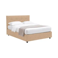 Letti Contenitore|Letti Singoli > Dmora Letto Singolo Sfoderabile Contenitore, Dimensione Materasso 90x190 cm - Orvieto Beige
