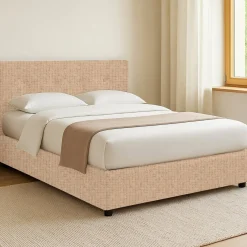 Letti Contenitore|Letti Singoli > Dmora Letto Singolo Sfoderabile Contenitore, Dimensione Materasso 90x200 cm - Copparo Beige