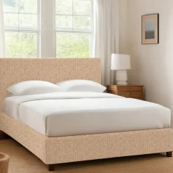 Letti Contenitore|Letti Singoli > Dmora Letto Singolo Sfoderabile Contenitore, Dimensione Materasso 90x200 cm - Nocara Beige