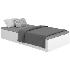 Letti Contenitore|Letti Singoli > Dmora Letto Singolo Contenitore Dimensione Materasso 90x190 cm, - Lufkin Bianco