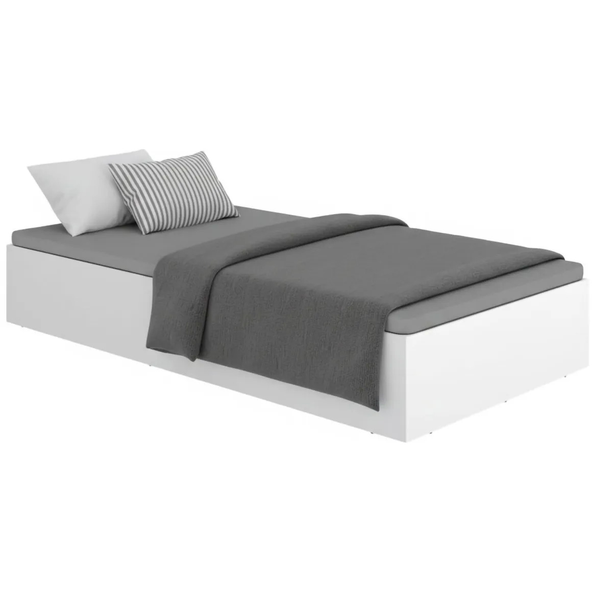 Letti Contenitore|Letti Singoli > Dmora Letto Singolo Contenitore Dimensione Materasso 90x190 cm, - Lufkin Bianco